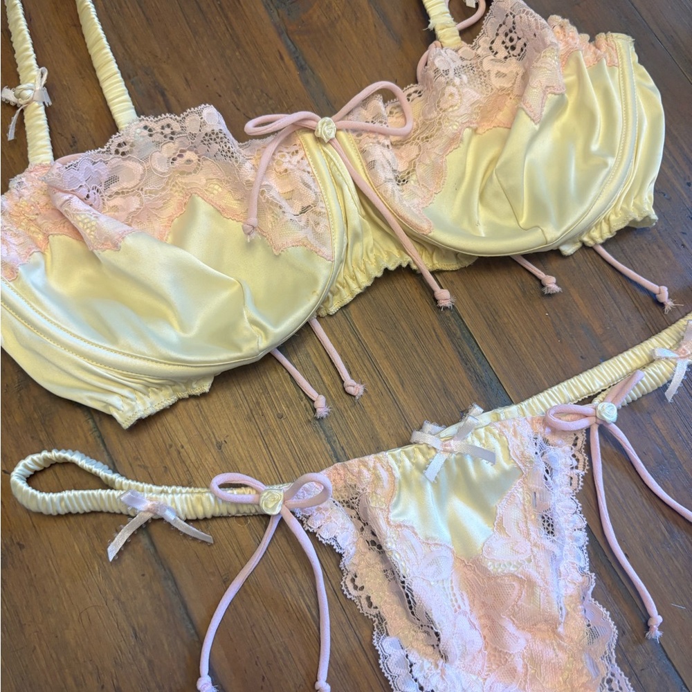 Rare!  For love and lemons original Jayden bra and thong set